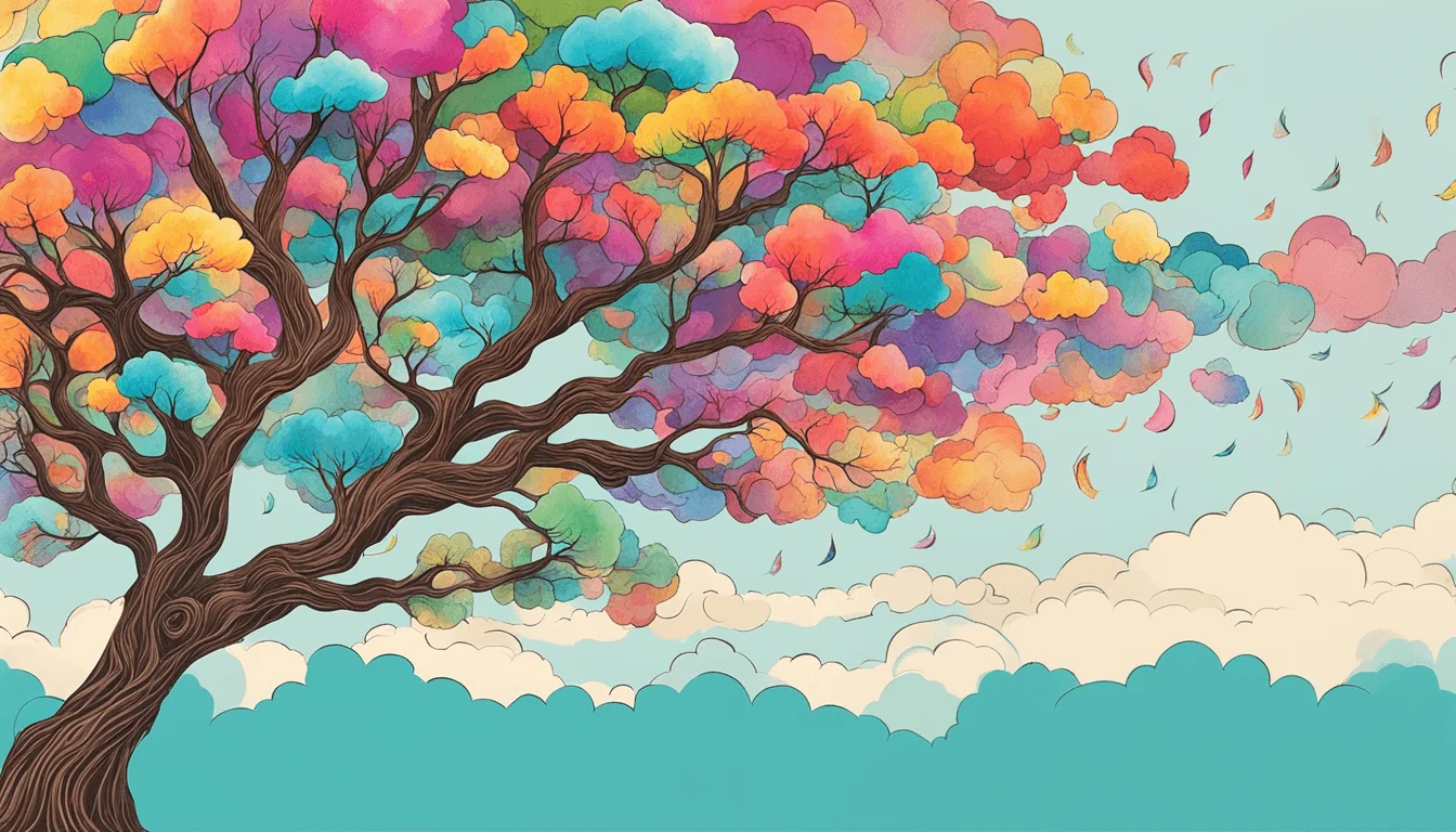 colorful clouds as a tree