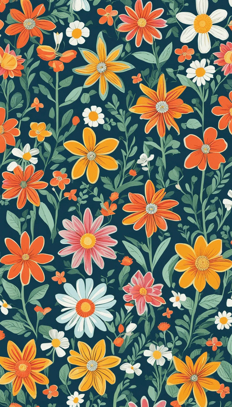 bright spring flowers pattern