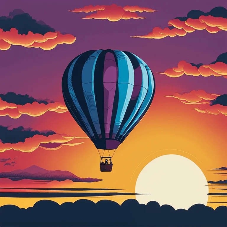 hot air balloon floating in the sky